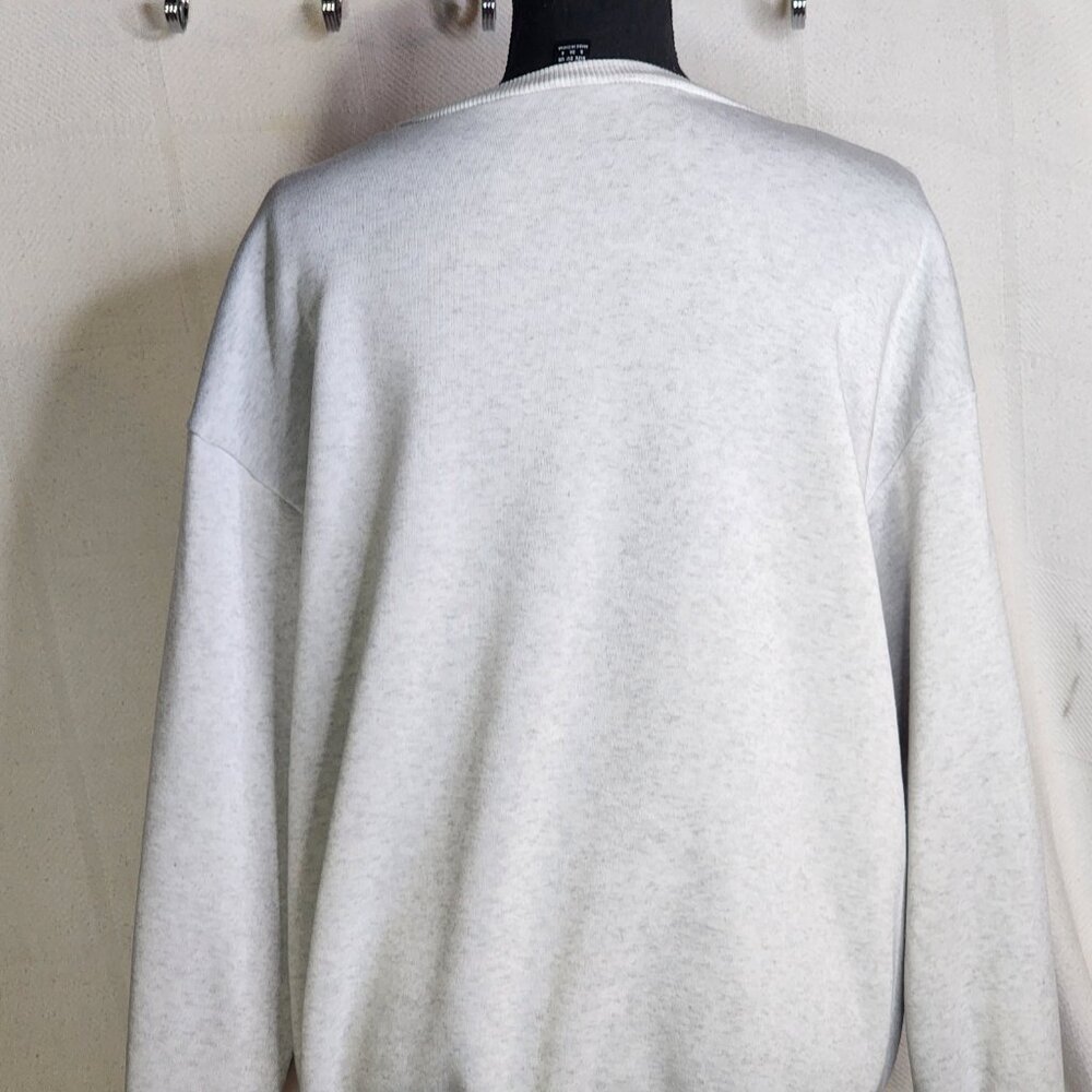 Shein Grey Crewneck with Pink Detroit Graphic Long Sleeve Poly Sweatshirt Sz S - Picture 14 of 16